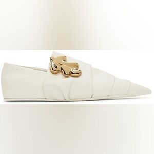 Jil Sander White Leather Ballerina Flats size 40 BNWT